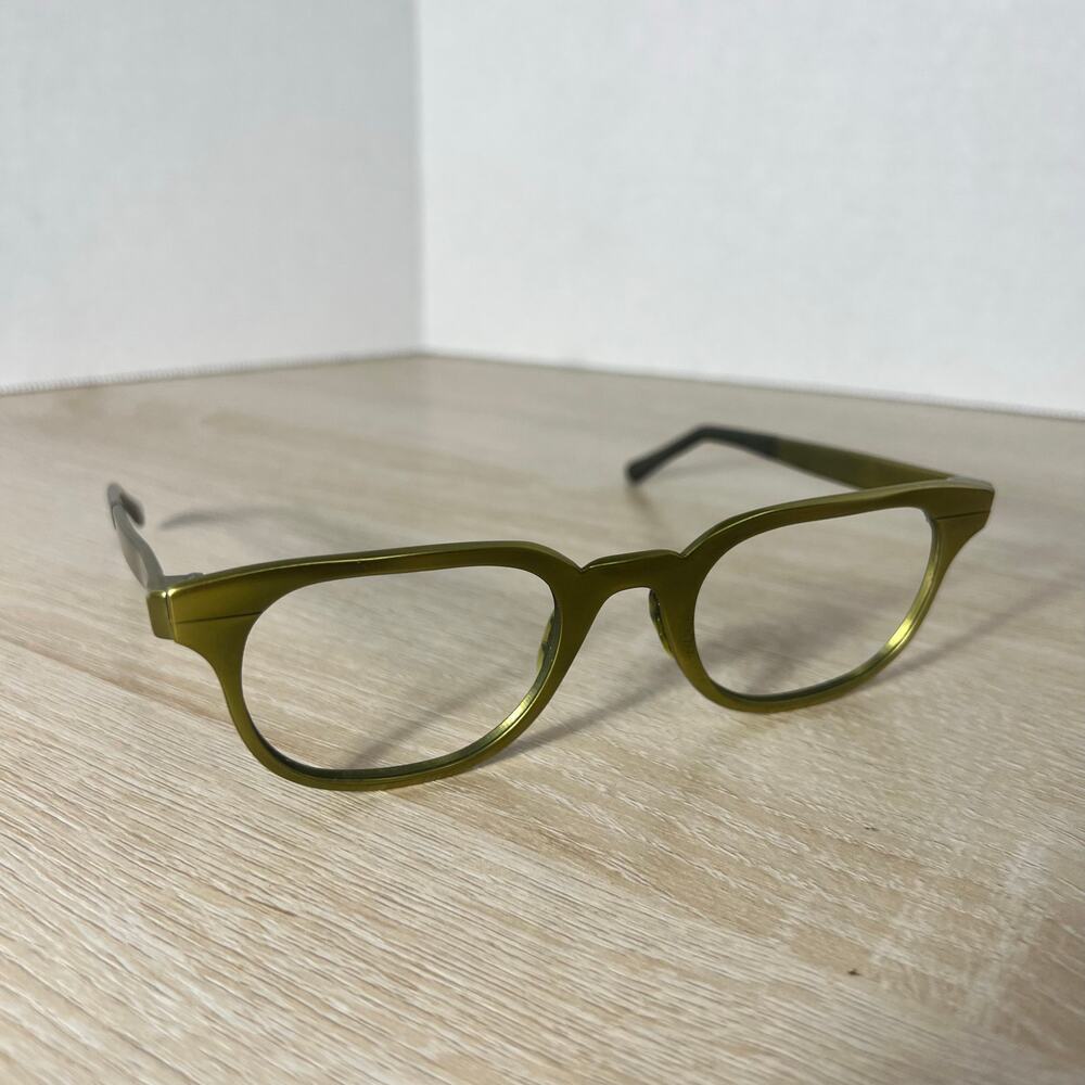 Vintage Tura Yellow Green Sunglasses Frames Only Horn Rimmed 49-23
